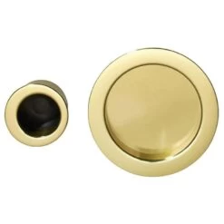 Poignée De Porte Porte Coulissante Ronde Bois Laiton Sans Serrure