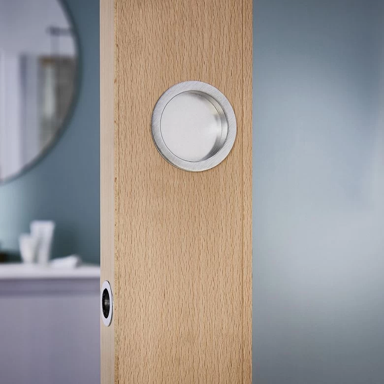 Poignée De Porte Porte Coulissante Bois Ronde Chromée Satinée 4 Poignée De Porte Porte Coulissante Bois Ronde Chromée Satinée – Image 2