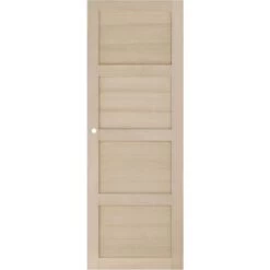 Porte Coulissante Chêne Plaqué Quadral Pleine