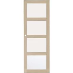 Porte Coulissante Chêne Plaqué Quadral Vitrée