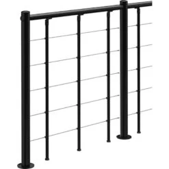 BALUSTRADE EMMA EN TUBE INOX FIXATION À PLAT