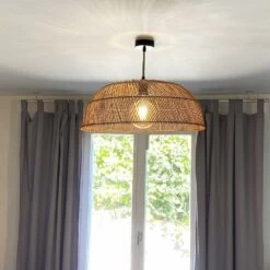 Abat Jour Pour Luminaire En Rotin Naturel Forme évasée - Naturel -Décor Soldes abat jour luminaire en rotin naturel forme evasee 3