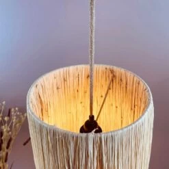 Abat-jour Pour Luminaire En Raphia Fait Main - Hauteur 30 Cm -Décor Soldes abat jour luminaire raphia fait main conique 2