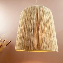 Abat-jour Pour Luminaire En Raphia Fait Main - Hauteur 30 Cm