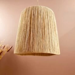 Abat-jour Pour Luminaire En Raphia Fait Main - Hauteur 30 Cm -Décor Soldes abat jour luminaire raphia fait main conique 3