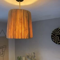 Abat-jour Pour Luminaire En Raphia Fait Main - Hauteur 30 Cm -Décor Soldes abat jour luminaire raphia fait main conique 4