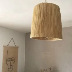 Abat-jour Pour Luminaire En Raphia Fait Main - Hauteur 30 Cm -Décor Soldes abat jour luminaire raphia fait main conique 5