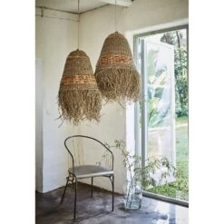 Abat Jour Pour Luminaire Avec Franges Modèle Nesta En Jacinthe D'eau -Décor Soldes abat jour nesta naturel jacinthe d eau 3