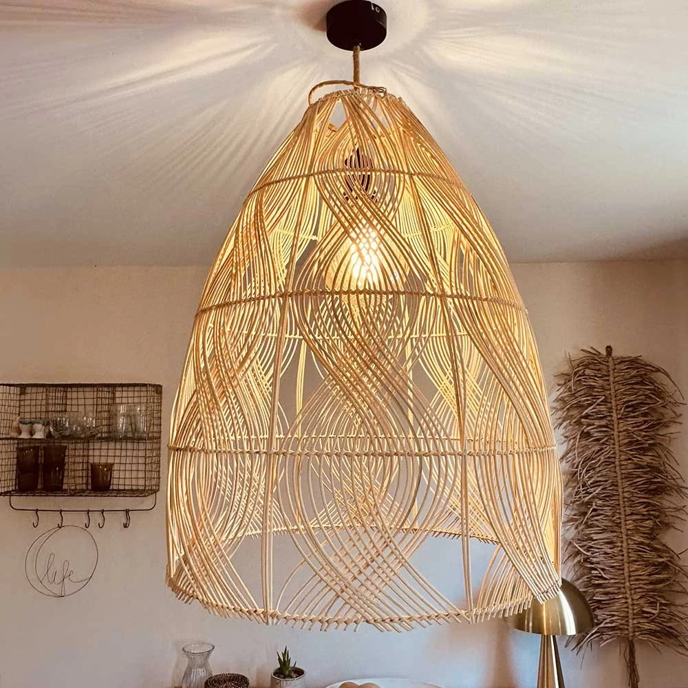 Abat Jour Pour Lampe En Rotin Naturel Java D50cm 5 Abat Jour Pour Lampe En Rotin Naturel Java D50cm – Image 3