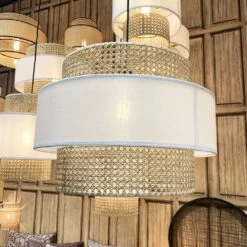 Abat-jour Pour Suspension Cannage Et Blanc "Mary" 50 Cm - 3 Cercles 13 Abat-jour Pour Suspension Cannage Et Blanc "Mary" 50 Cm - 3 Cercles -Décor Soldes abat jour pour suspension cannage et blanc mary 50 cm 4