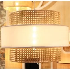 Abat-jour Pour Suspension Cannage Et Blanc "Mary" 50 Cm - 3 Cercles 14 Abat-jour Pour Suspension Cannage Et Blanc "Mary" 50 Cm - 3 Cercles -Décor Soldes abat jour pour suspension cannage et blanc mary 50 cm 5