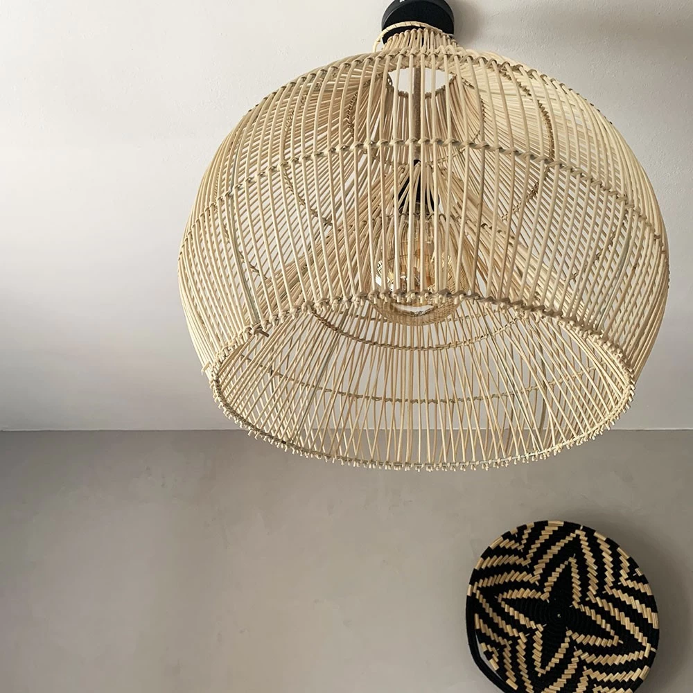 Abat Jour Pour Luminaire En Rotin De Bali Coloris Naturel - Clair 4 Abat Jour Pour Luminaire En Rotin De Bali Coloris Naturel - Clair – Image 2