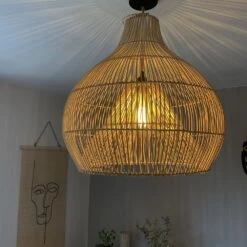 Abat Jour Pour Luminaire En Rotin De Bali Coloris Naturel - Clair 9 Abat Jour Pour Luminaire En Rotin De Bali Coloris Naturel - Clair -Décor Soldes abat jour rotin de bali coloris naturel clair lampshade 2