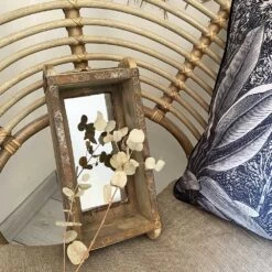 Ancien Moule à Brique En Bois Ancien Patiné Avec Miroir Pour Rangement -Décor Soldes ancien moule a brique bois ancien patine 2