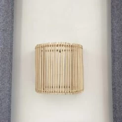 Applique En Rotin Clair - Modèle Bâton 2 Tailles -Décor Soldes applique batons en rotin clair e27 4