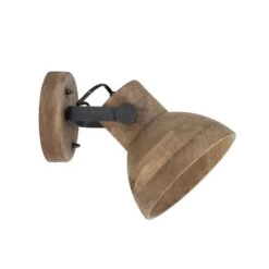 Applique Orientable En Bois Foncé Et Métal Douille E27