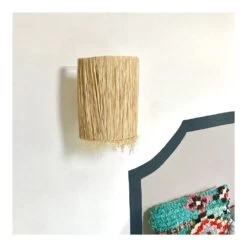 Applique Luminaire En Raphia Naturel Du Maroc 2 Tailles Dispo -Décor Soldes applique en raphia 2
