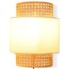 Applique Luminaire En Cannage Avec Abat-jour Tissu Blanc 2 Applique Luminaire En Cannage Avec Abat-jour Tissu Blanc -Décor Soldes applique luminaire cannage tissu taupe
