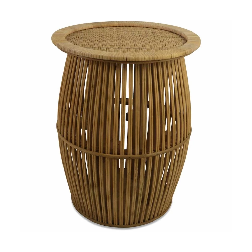 Bout De Canapé Ou Table De Chevet En Bambou Et Rotin Coloris Foncé 6 Bout De Canapé Ou Table De Chevet En Bambou Et Rotin Coloris Foncé – Image 4