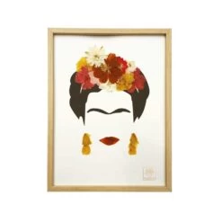 Cadre Tableau Herbier De Fleurs Séchées Frida Kahlo