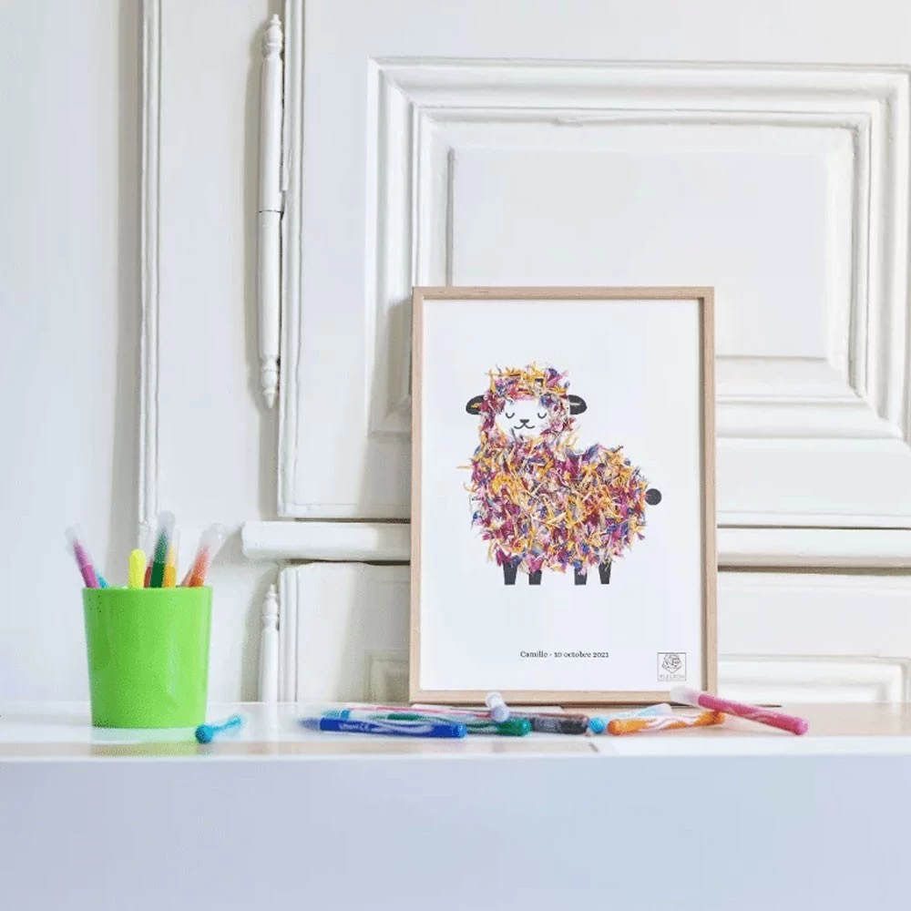 Cadre Tableau Herbier De Fleurs Séchées Mouton Multicolore 4 Cadre Tableau Herbier De Fleurs Séchées Mouton Multicolore – Image 2