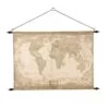 Carte Du Monde Format Mural XXL "GlobeTrotter" En Toile Avec Support Métal
