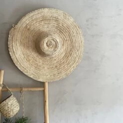 Chapeau En Palmier Pour Déco Murale Fait Main Au Maroc - 3 Tailles