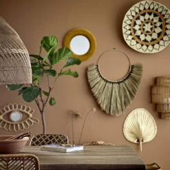 Décoration Murale Collier En Herbes Mendong Pour Accrocher Noir / Naturel -Décor Soldes decoration murale collier herbes mendong 2