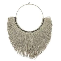 Décoration Murale Collier En Herbes Mendong Pour Accrocher Noir / Naturel