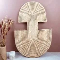 Décoration Murale Naturelle Masque Abstrait H80cm