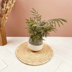 Dessous De Plat Artisanat Berbère Rond En Raphia -Décor Soldes dessous de plat berbere rond en raphia 2