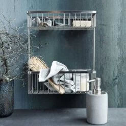 Etagère 2 Casiers Acier Inoxydable Pour La Salle De Bains 7 Etagère 2 Casiers Acier Inoxydable Pour La Salle De Bains -Décor Soldes etagere 2 casiers acier inox salle de bains 1