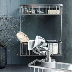 Etagère 2 Casiers Acier Inoxydable Pour La Salle De Bains 9 Etagère 2 Casiers Acier Inoxydable Pour La Salle De Bains -Décor Soldes etagere 2 casiers acier inox salle de bains 3