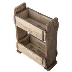 Étagère En Bois Ancien Patiné à Partir De 2 Moules à Briques -Décor Soldes etagere bois ancien 2 moules a briques 3