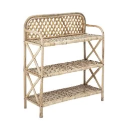 Étagère En Canne Naturelle 3 Tablettes Ezra Bloomingville -Décor Soldes etagere en canne naturelle 3 tablettes ezra 3
