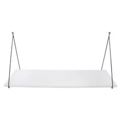 Etagère Murale Avec Tablette Blanche Et Structure Métal Noir BABOU