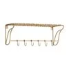 Etagère Tablette Métal Doré Avec 6 Crochets - Madam Stoltz -Décor Soldes etagere tablette metal dore avec 6 crochets madam stoltz