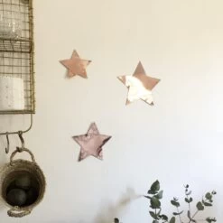 Etoile En Métal Rose à Suspendre Et Associer - 3 Tailles -Décor Soldes etoile decorative en metal cuivre brillante 4