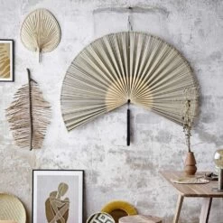 Éventail Ethnique XXL En Bambou Pour Déco Murale Coloris Noir / Naturel -Décor Soldes eventail ethnique bambou pour deco murale 3