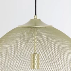 Grande Suspension Arrondie Tressage Filaments Métal Coloris Doré -Décor Soldes grande suspension arrondie filaments metal dore 1