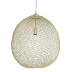 Grande Suspension Arrondie Tressage Filaments Métal Coloris Doré -Décor Soldes grande suspension arrondie filaments metal dore 2