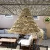 Abat-jour En Paille Alfa Ajouré Pour Lustre Fait Au Maroc XL Doum -Décor Soldes grande suspension doum ajouree