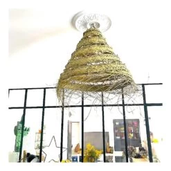 Abat-jour En Paille Alfa Ajouré Pour Lustre Fait Au Maroc XL Doum -Décor Soldes grande suspension doum ajouree 7