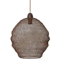 Grande Suspension Maille Métallique En Gaze Métal -Décor Soldes grande suspension maille metallique marron 2
