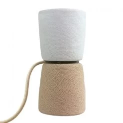 Lampe à Poser BaoBa Réversible Tissée à La Main - Coloris Amande