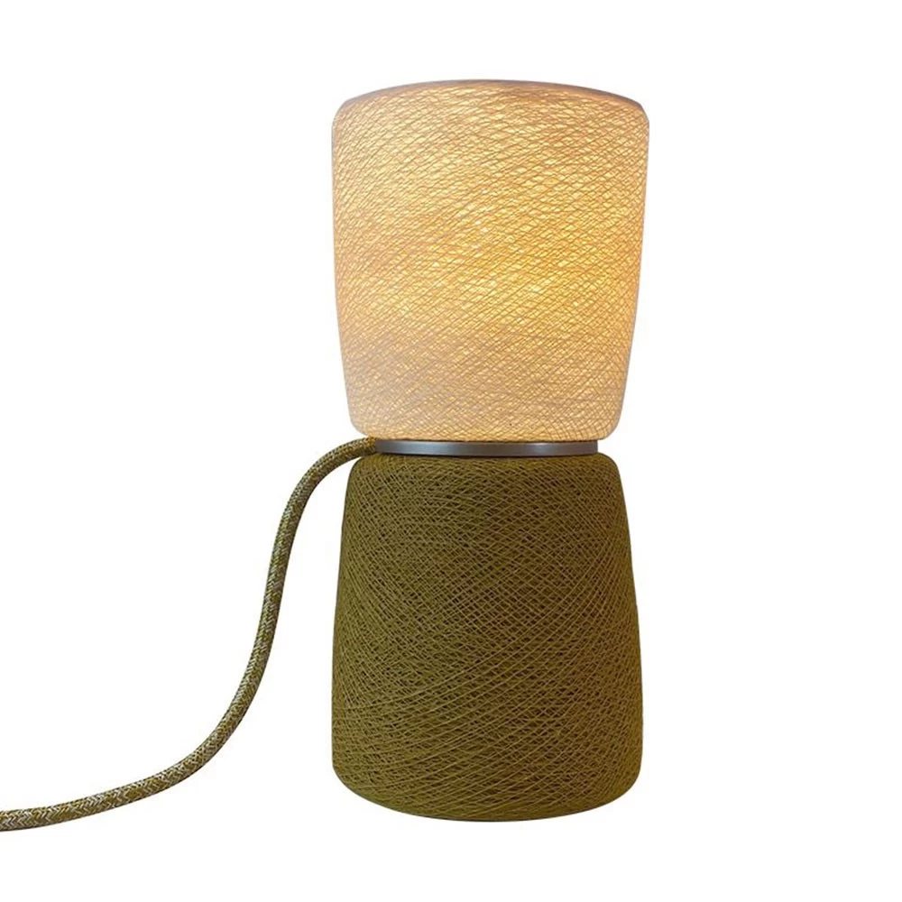 Lampe à Poser BaoBa Réversible Tissée à La Main - Coloris Kaki 5 Lampe à Poser BaoBa Réversible Tissée à La Main - Coloris Kaki – Image 3