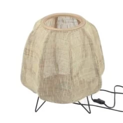 Lampe à Poser En Lin Et Métal - Opjet Paris