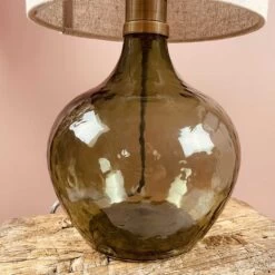 Lampe à Poser En Verre Coloris Vert Et Abat Jour Lin H38cm 8 Lampe à Poser En Verre Coloris Vert Et Abat Jour Lin H38cm -Décor Soldes lampe a poser en verre coloris vert et abat jour lin h38cm 2