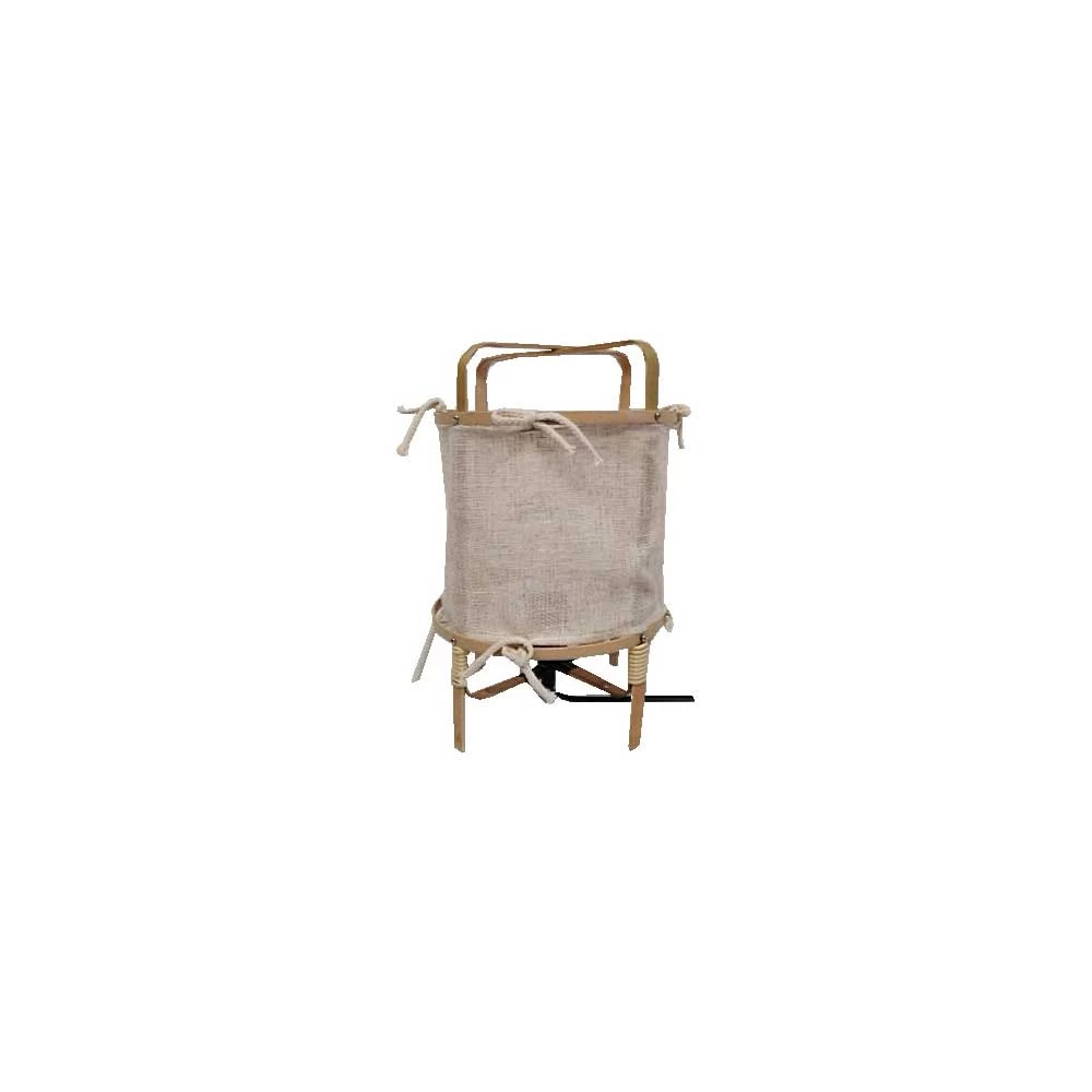 Lampe à Poser Goa Bambou Et Tissu Lin écru 6 Lampe à Poser Goa Bambou Et Tissu Lin écru – Image 4