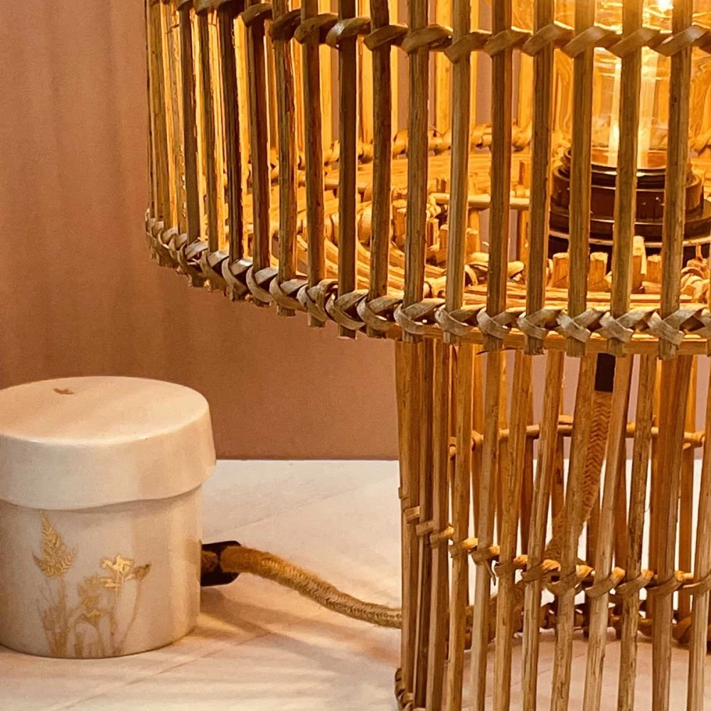 Lampe à Poser Naturelle En Rotin Marron 4 Lampe à Poser Naturelle En Rotin Marron – Image 2